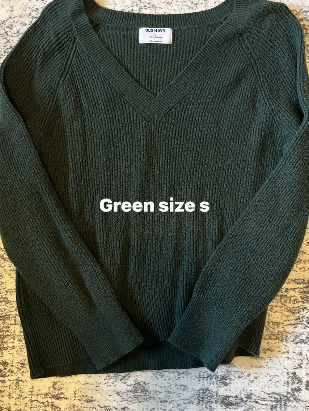 Old Navy Dark Green V-Neck Ribbed Sweater